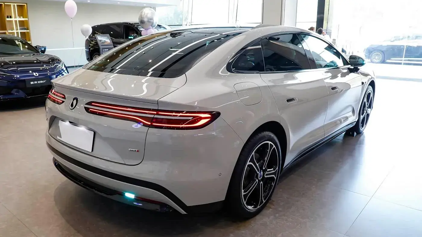 Denza Z9S rear three-quarter with the God’s Eye badge on the rear quarter