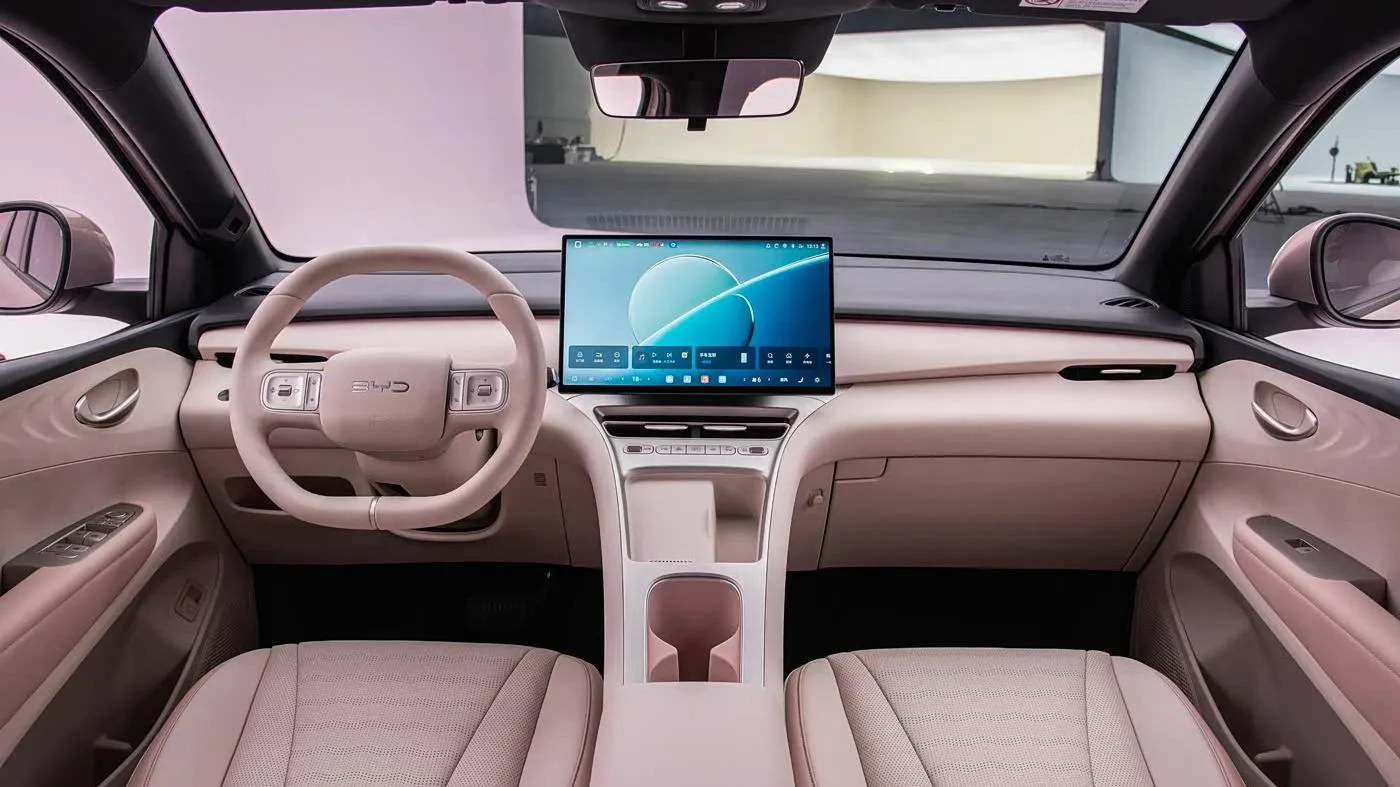 Second-generation BYD Seagull interior, wide view of the dashboard